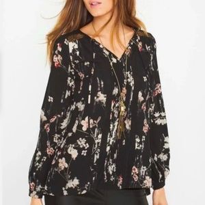 White House Black Market Blossom Print Blouse, size 8